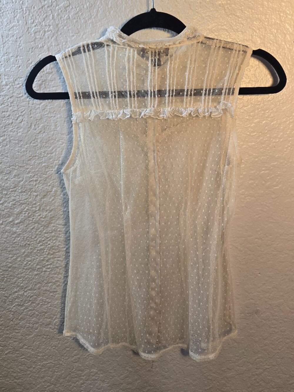 Bebe Y2K Sheer White Mesh Blouse Size S - Picture 2 of 3